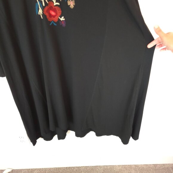 Caite Women's Black Embroidered Long Sleeve Dress - Picture 5 of 11